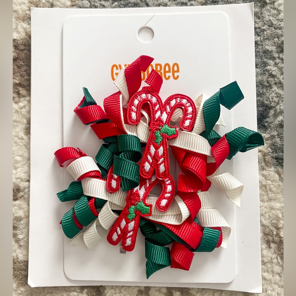 Gymboree Candy Cane Hair Clips